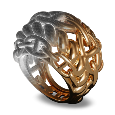 Hermès ring 3D modeling - wireframe